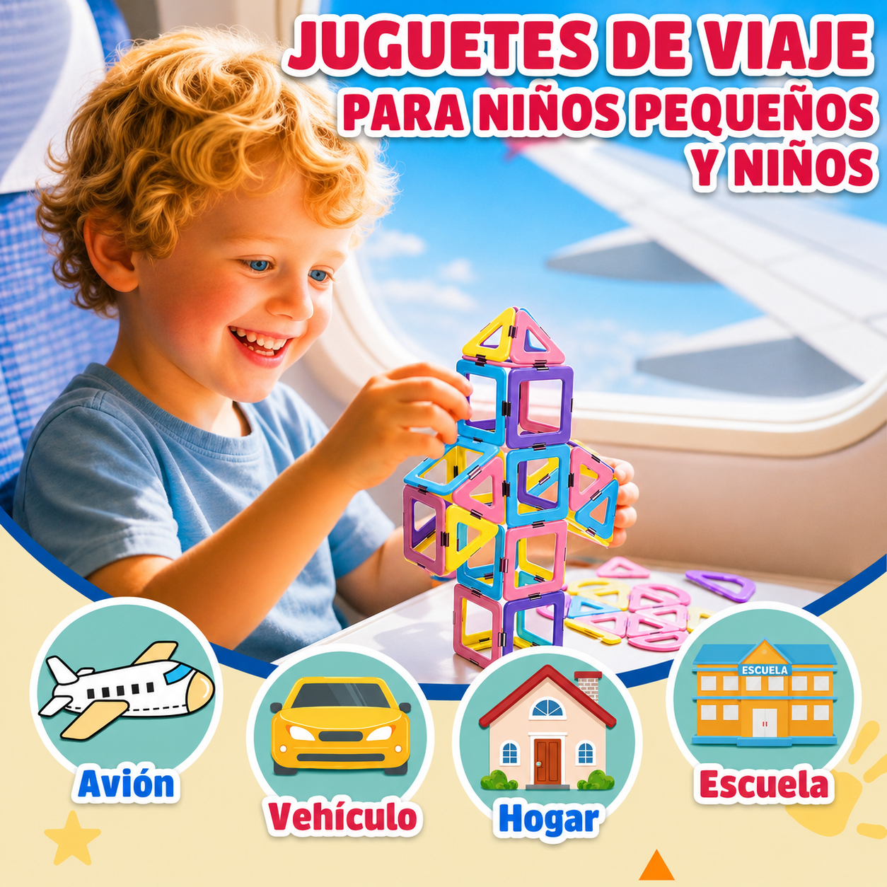 Fichas magneticas de 52 piezas de bloques de construcción magnéticos