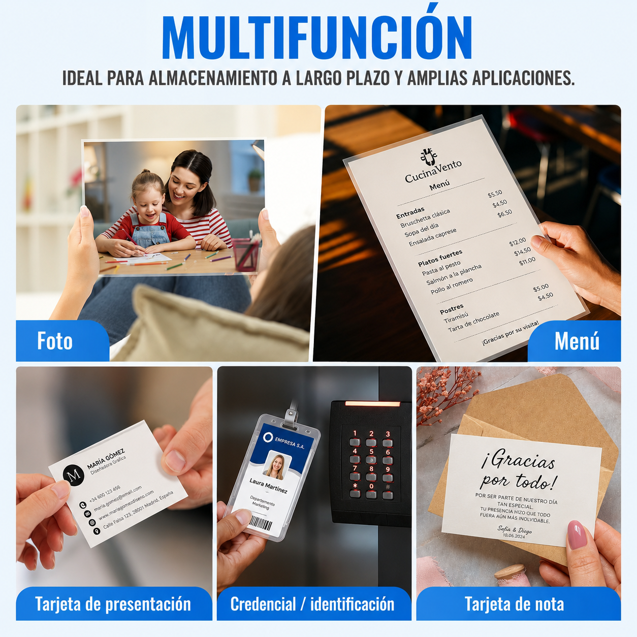Bolsas de laminación térmicas, 50 unidades (5pcs A4+20pcs A5+ 25pcs A6)