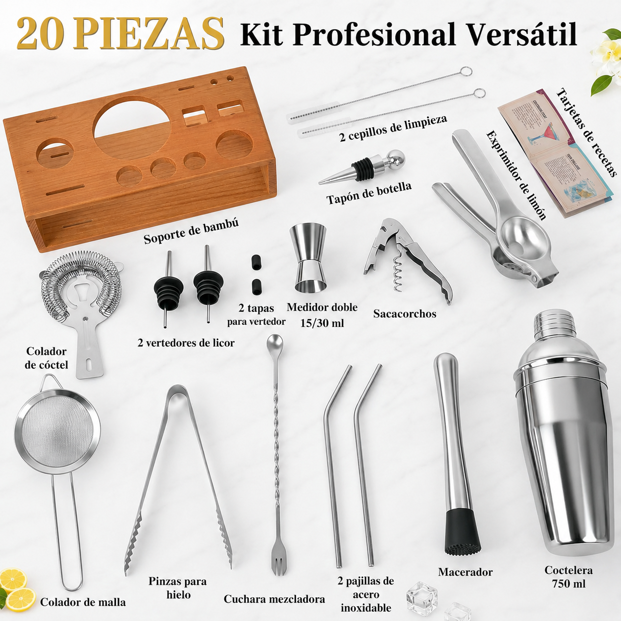 Juego de cocteleria 20 Piezas