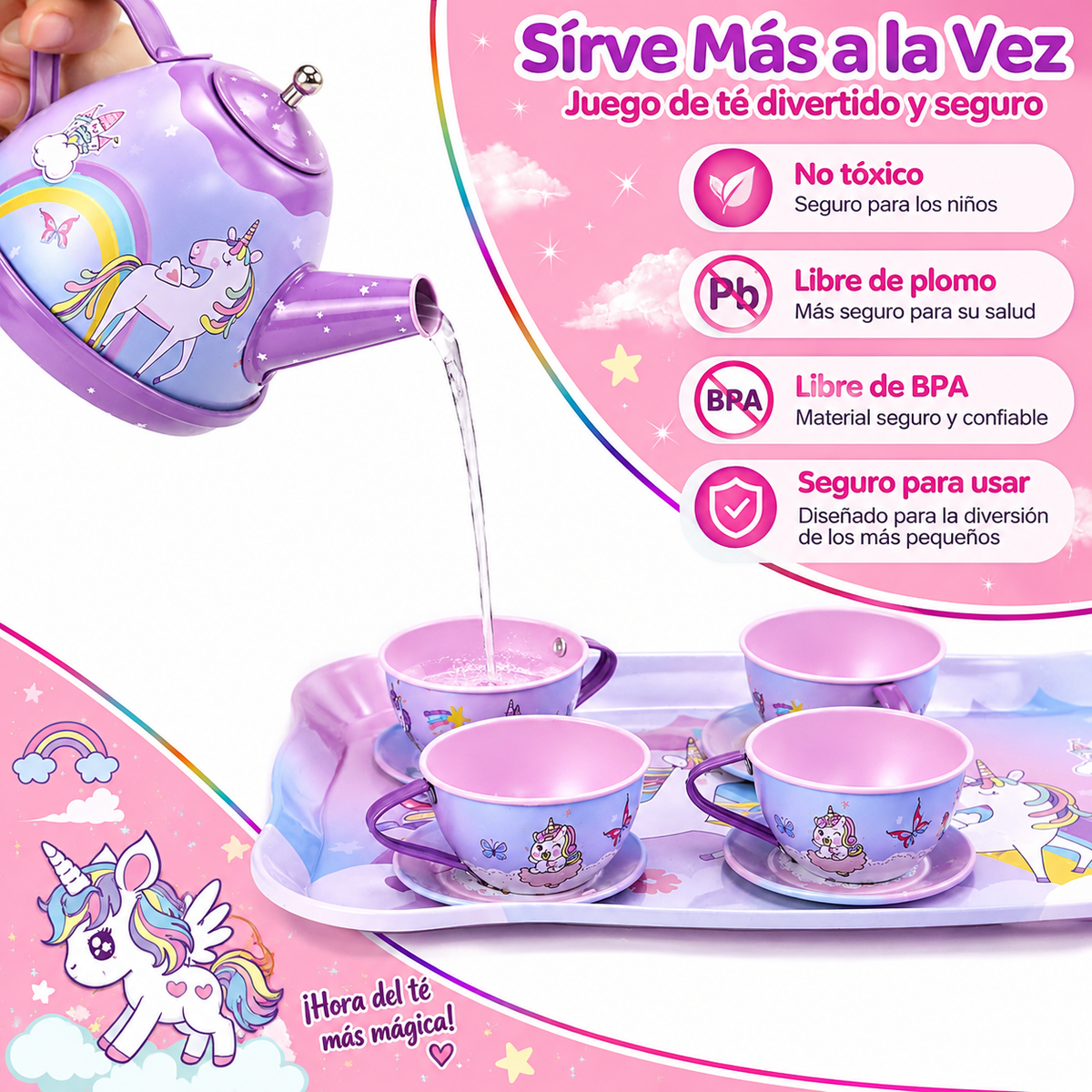 Juego de 48 piezas de té para niñas