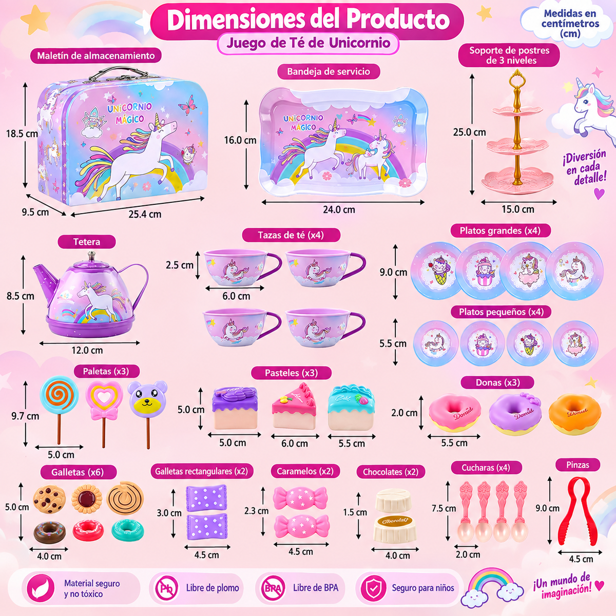 Juego de 48 piezas de té para niñas