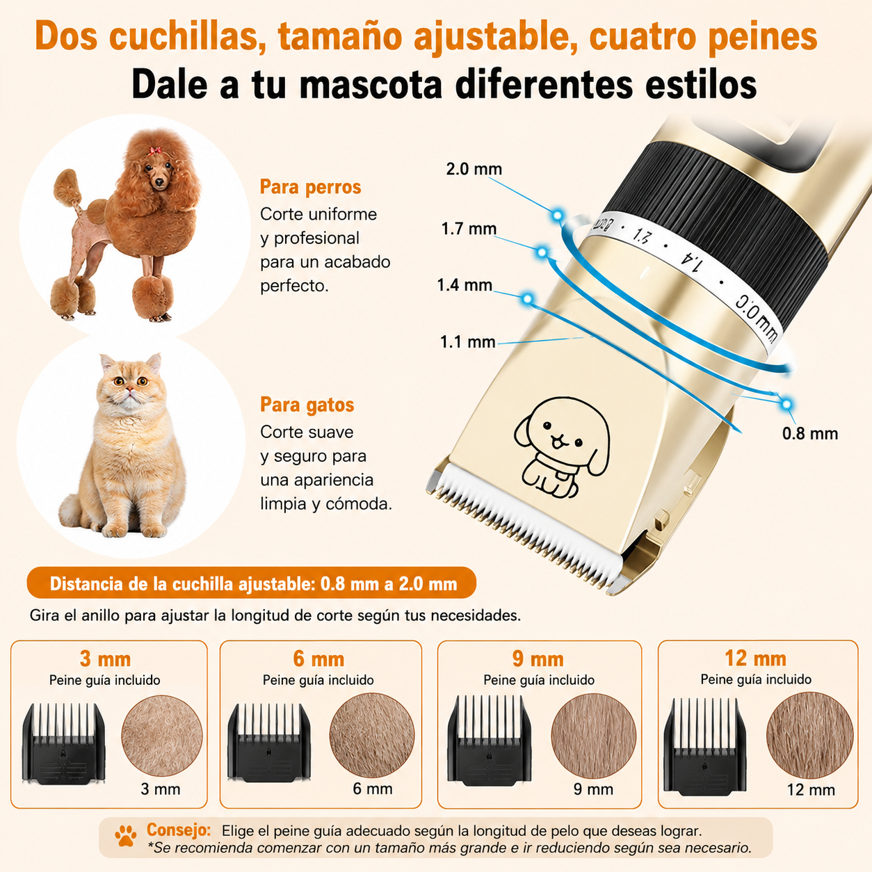 Cortapelos y kit de aseo para perros.