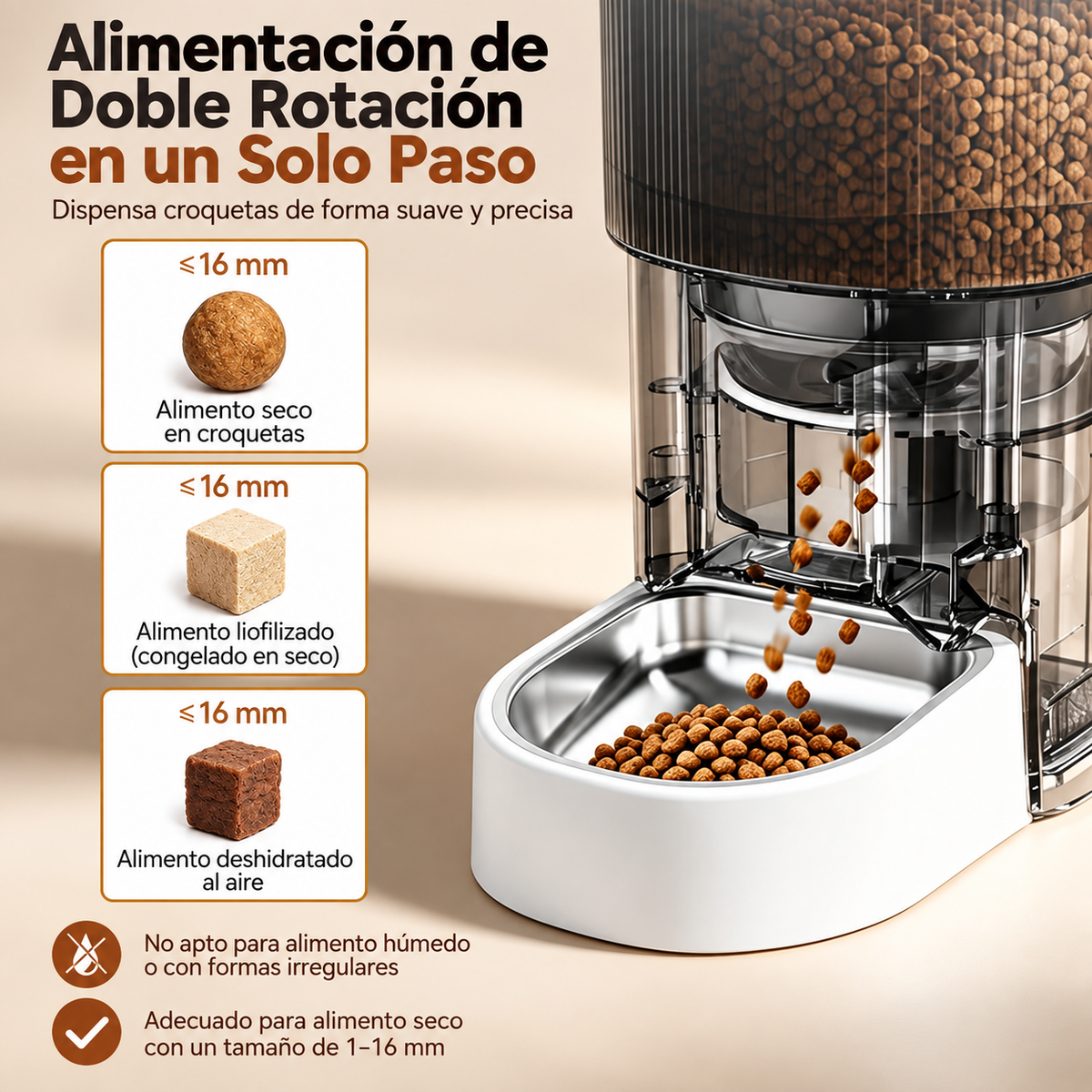 Comedero Automático 4 Litros para Mascotas color negro