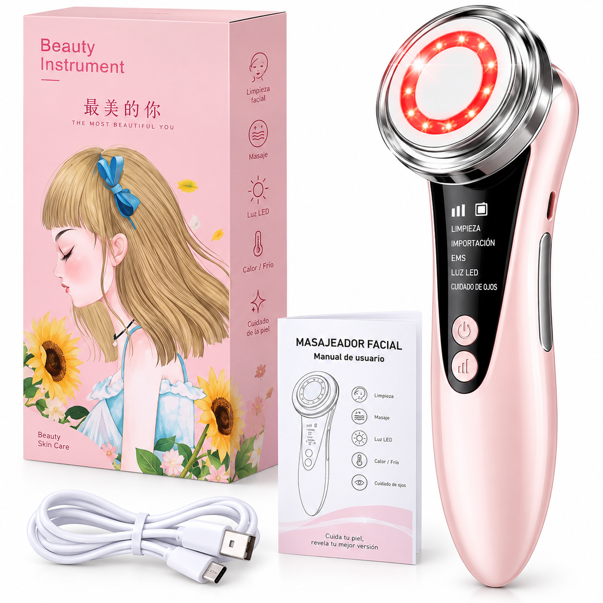 Masajeador Fototerapia Facial 5 EN 1