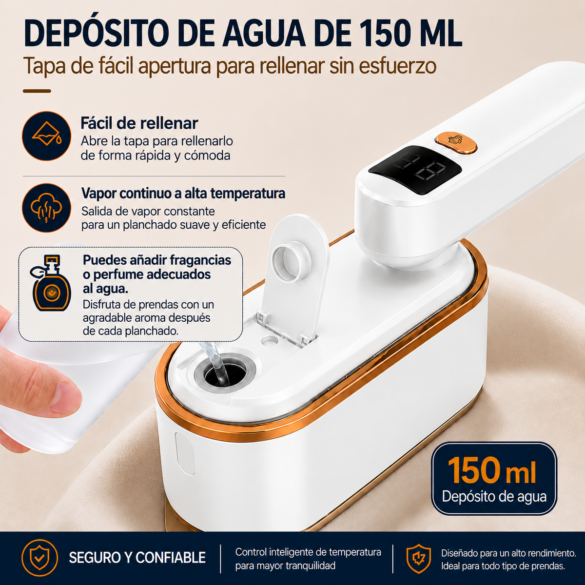 Plancha Vaporizadora de viaje, portátil de mano de 1500 W para ropa (SOBRE PEDIDO)
