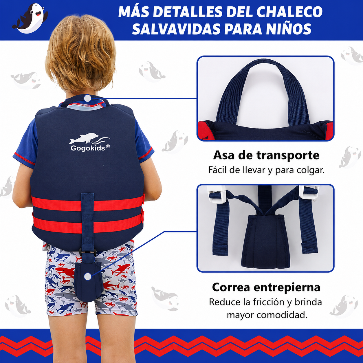 Chaleco para niños 3-5 años color Azul oscuro