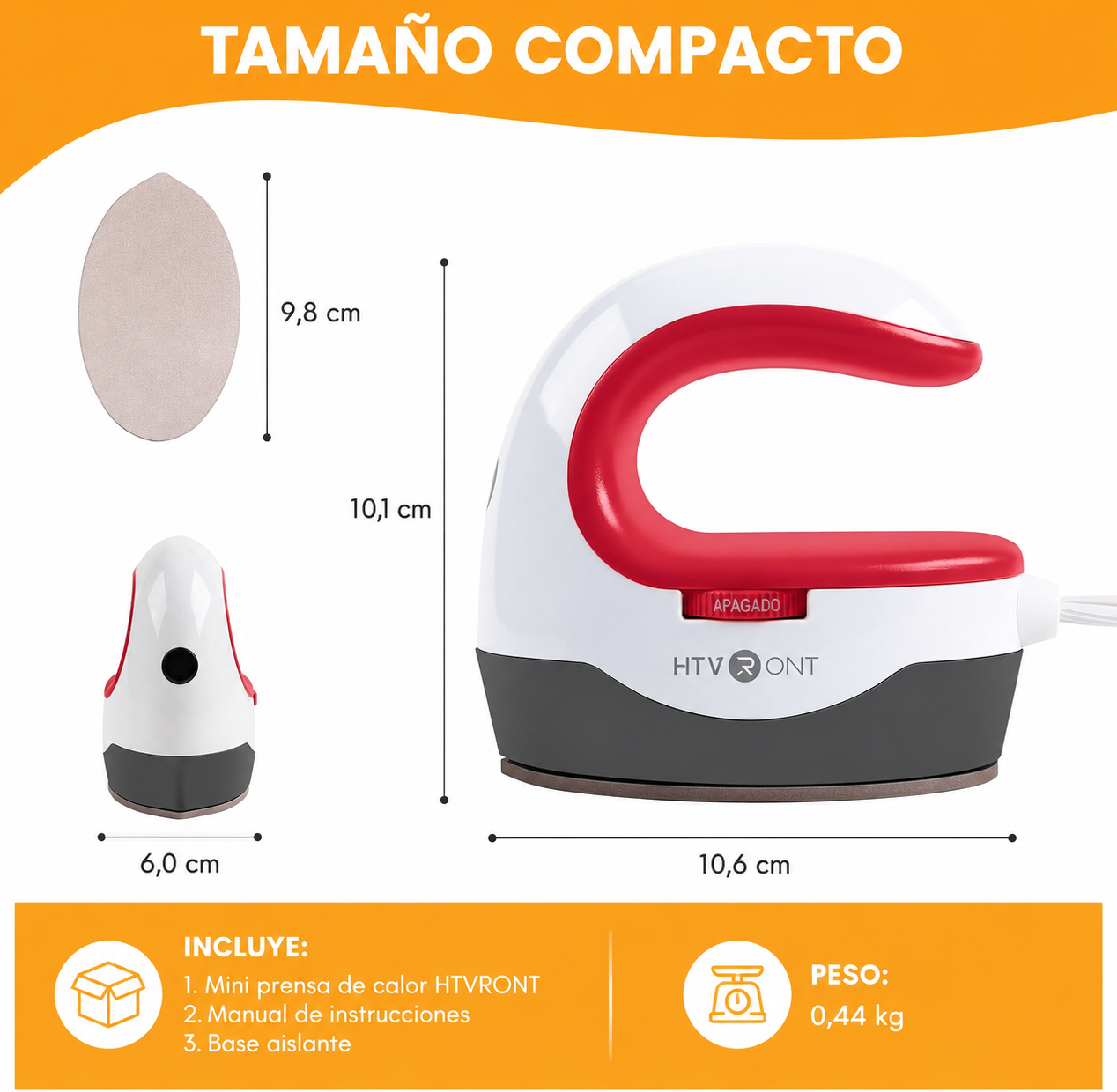 Mini prensa de calor 3 niveles de temperatura