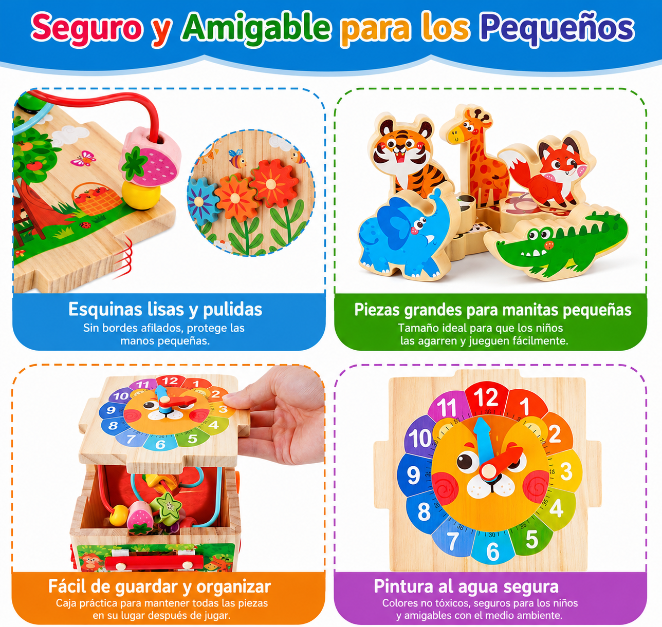 Cubo de actividades, juguetes Montessori