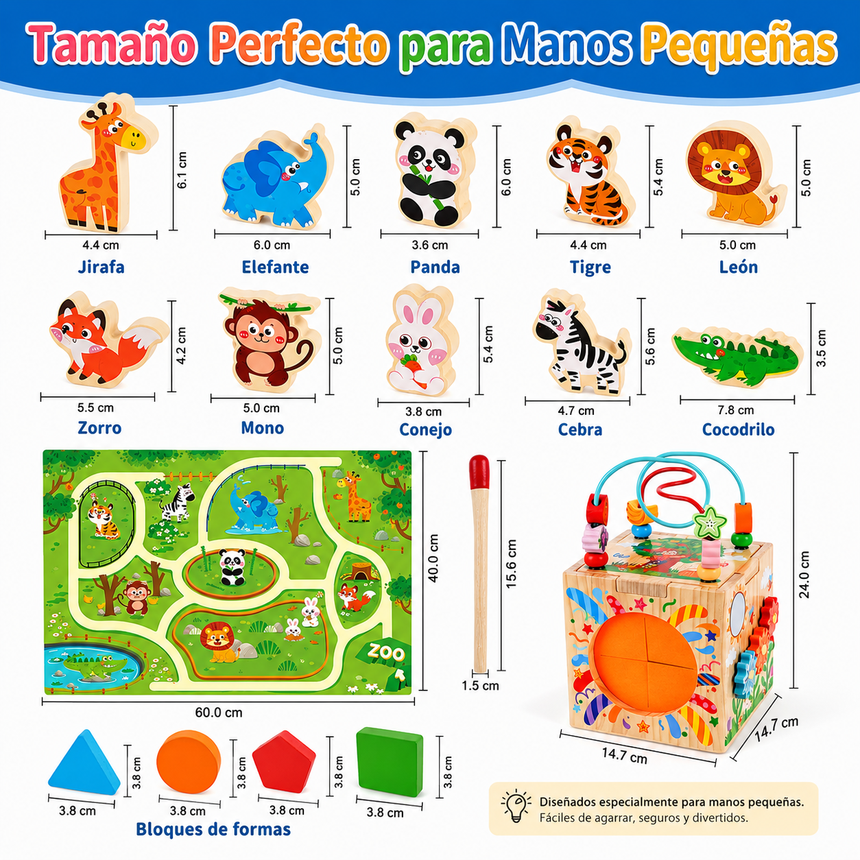 Cubo de actividades, juguetes Montessori