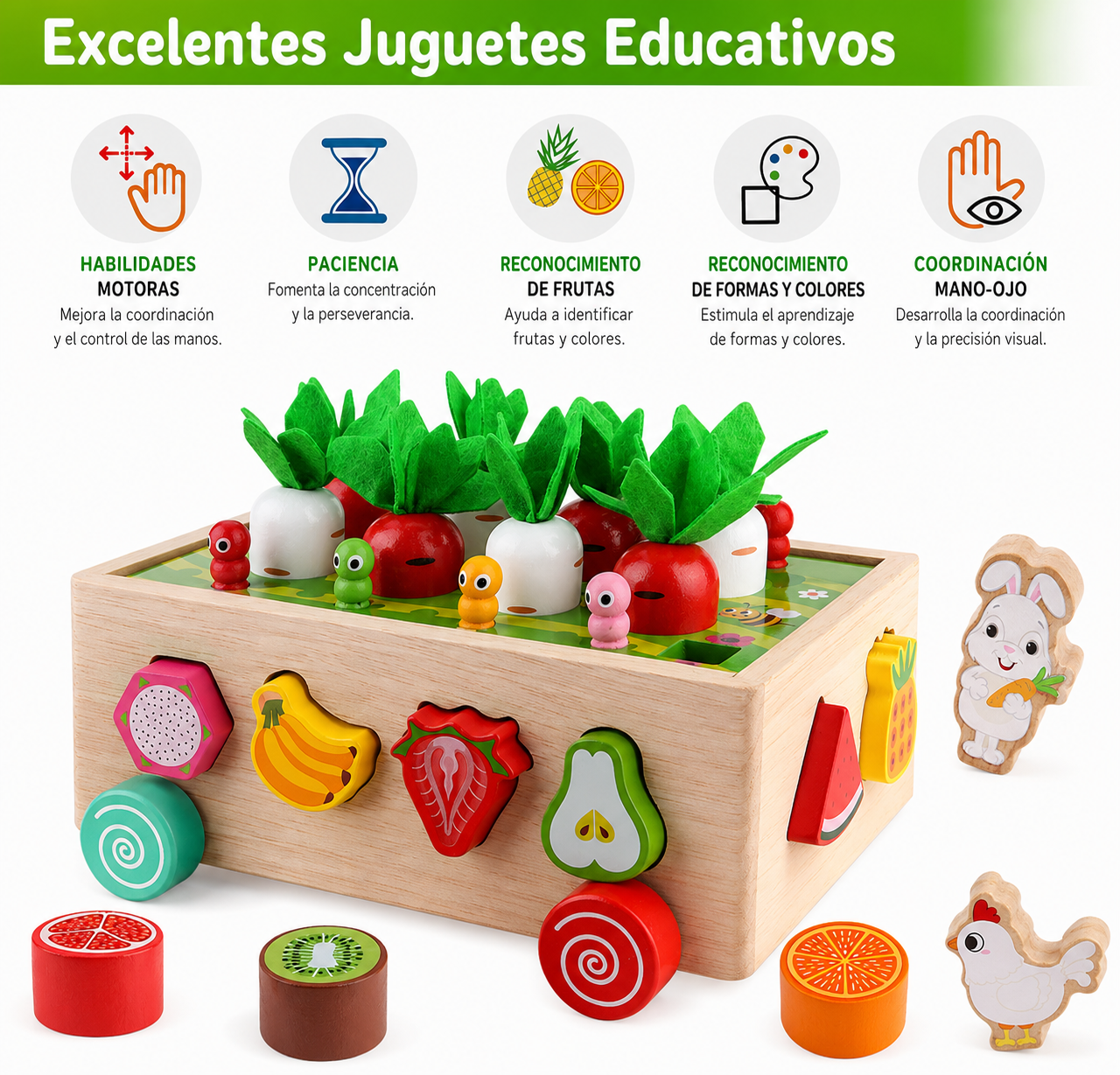 Juego de madera actividades motricidad Aprendizaje