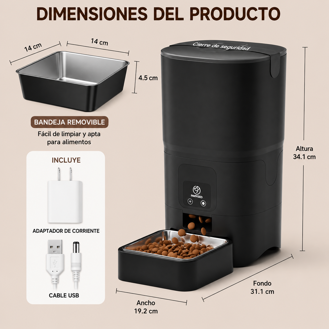 Comedero Automático 6 Litros para Mascotas
