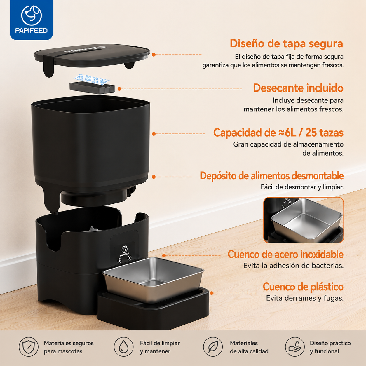 Comedero Automático 6 Litros para Mascotas
