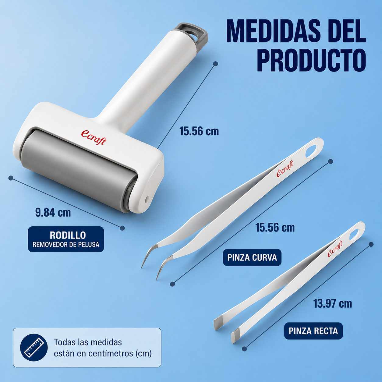 juego de herramientas blanco de rodillos y pinzas para manualidad (SOBRE PEDIDO)