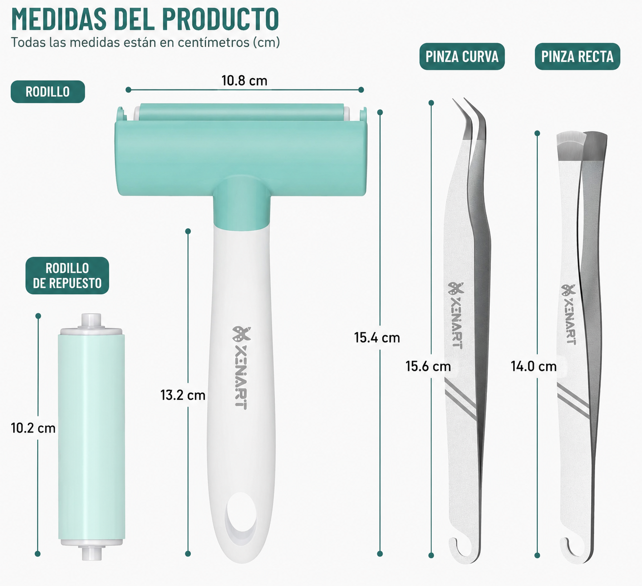 juego de herramientas blanco de rodillos y pinzas para manualidad (SOBRE PEDIDO)