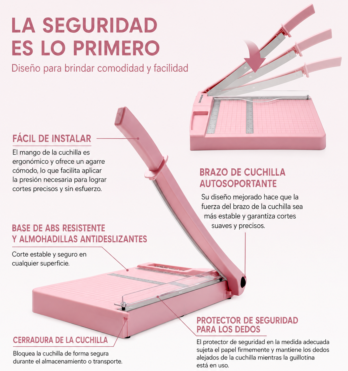 Guillotina rosa - Cortadora de papel (SOBRE PEDIDO)