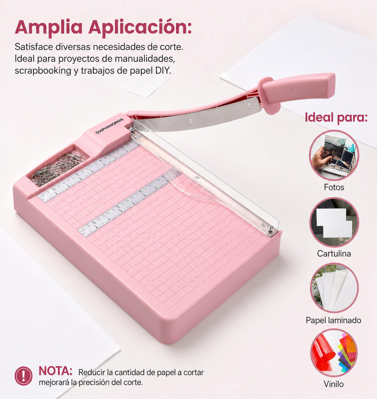 Guillotina rosa - Cortadora de papel (SOBRE PEDIDO)
