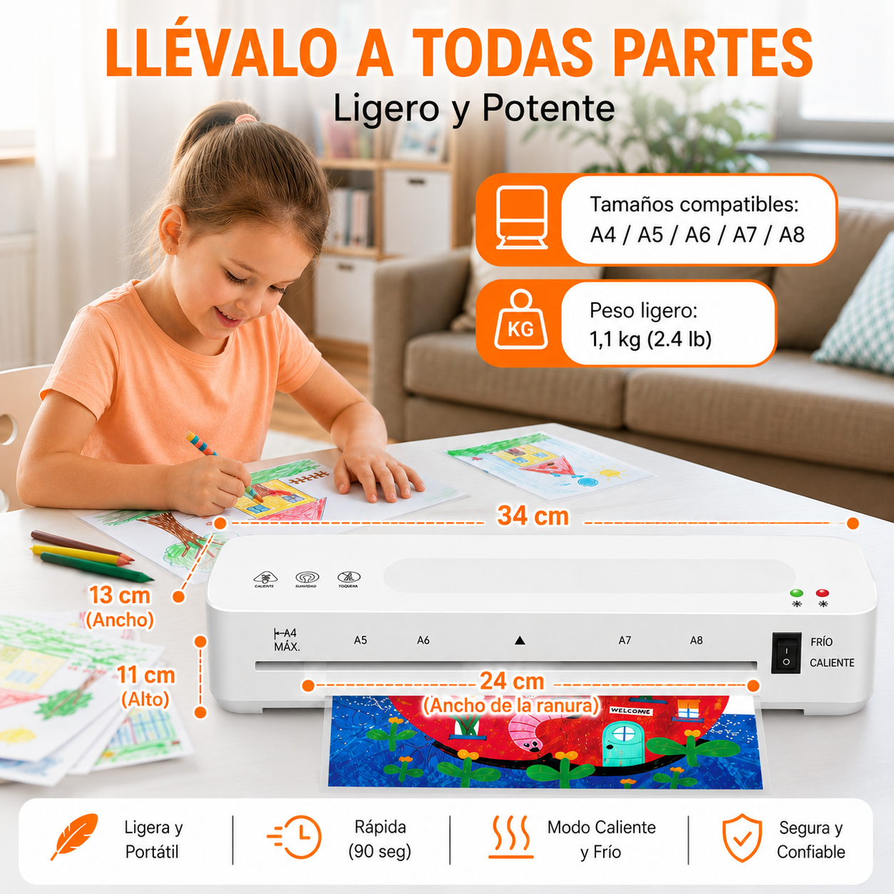 Máquina laminadora Blanco con 20 hojas de laminación, caliente y fría con recortador (SOBRE PEDIDO)