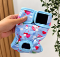 Pañal mascotas talla XS color celeste de postre y corazones