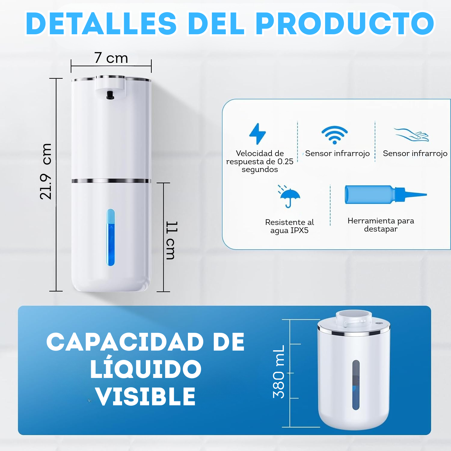 Dispensador automático de jabón líquido (Sobrepedido)