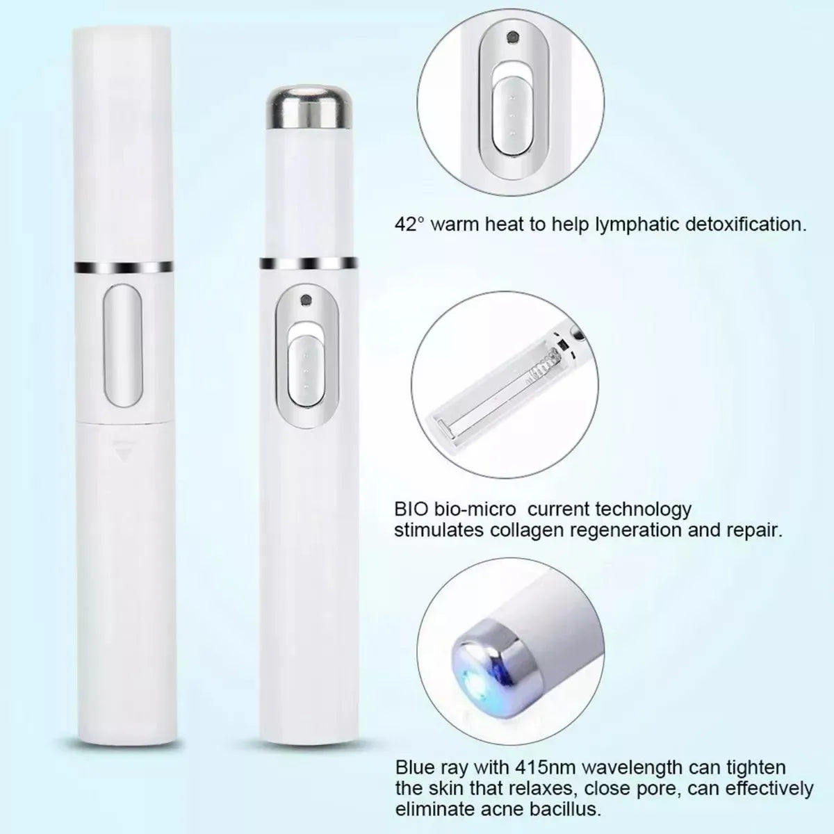 Lápiz Láser Luz Azul Elimina marcas de acné