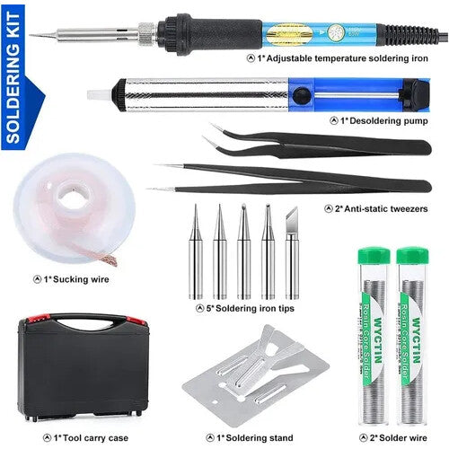 Kit Soldadura Eléctrica estuche pasta negro con rojo