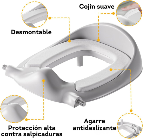 Asiento de inodoro 3 en 1 gris para entrenamiento y taburete para niños pequeños (SOBRE PEDIDO)