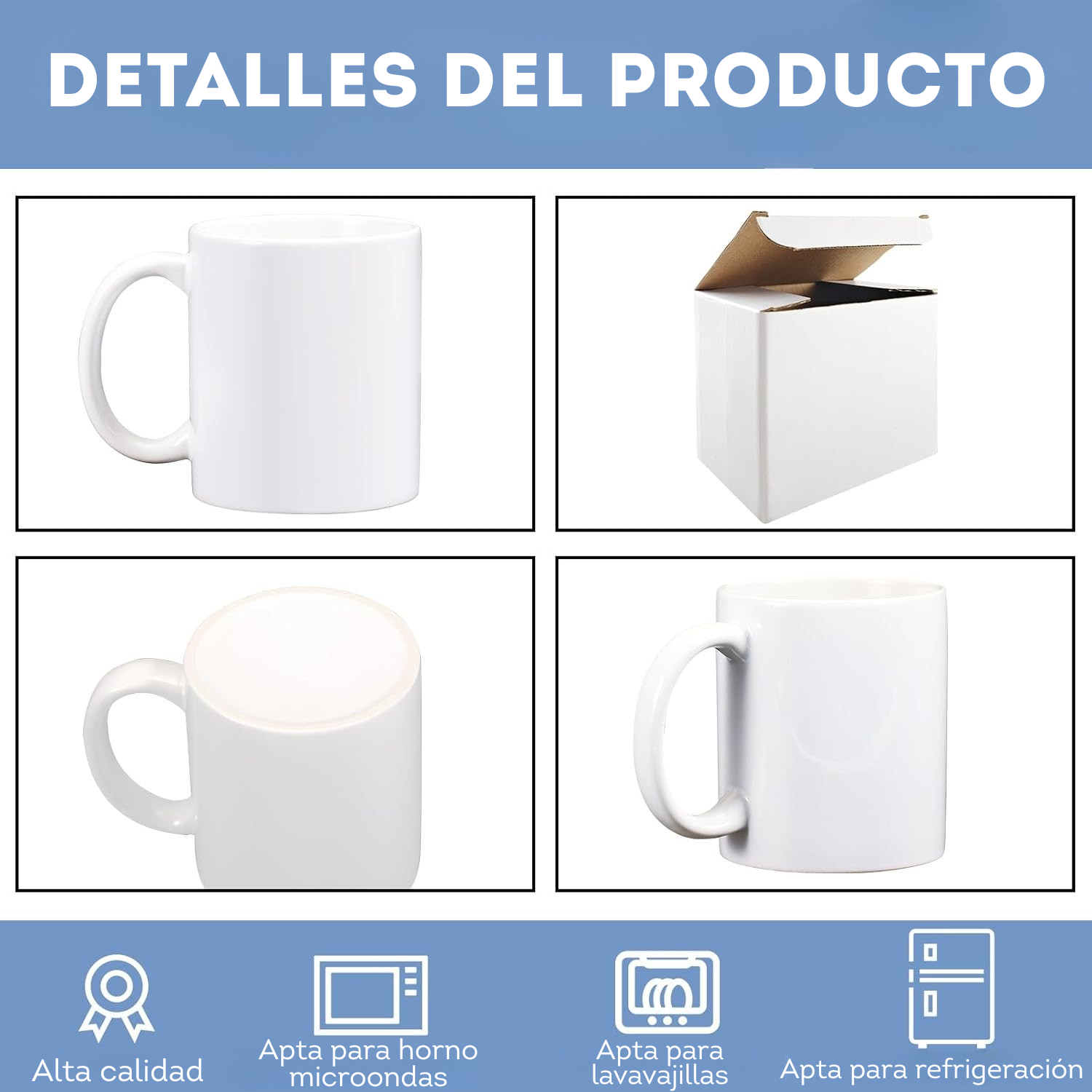 Paquete de 8 tazas de sublimación de 11 oz - SOBREPEDIDO