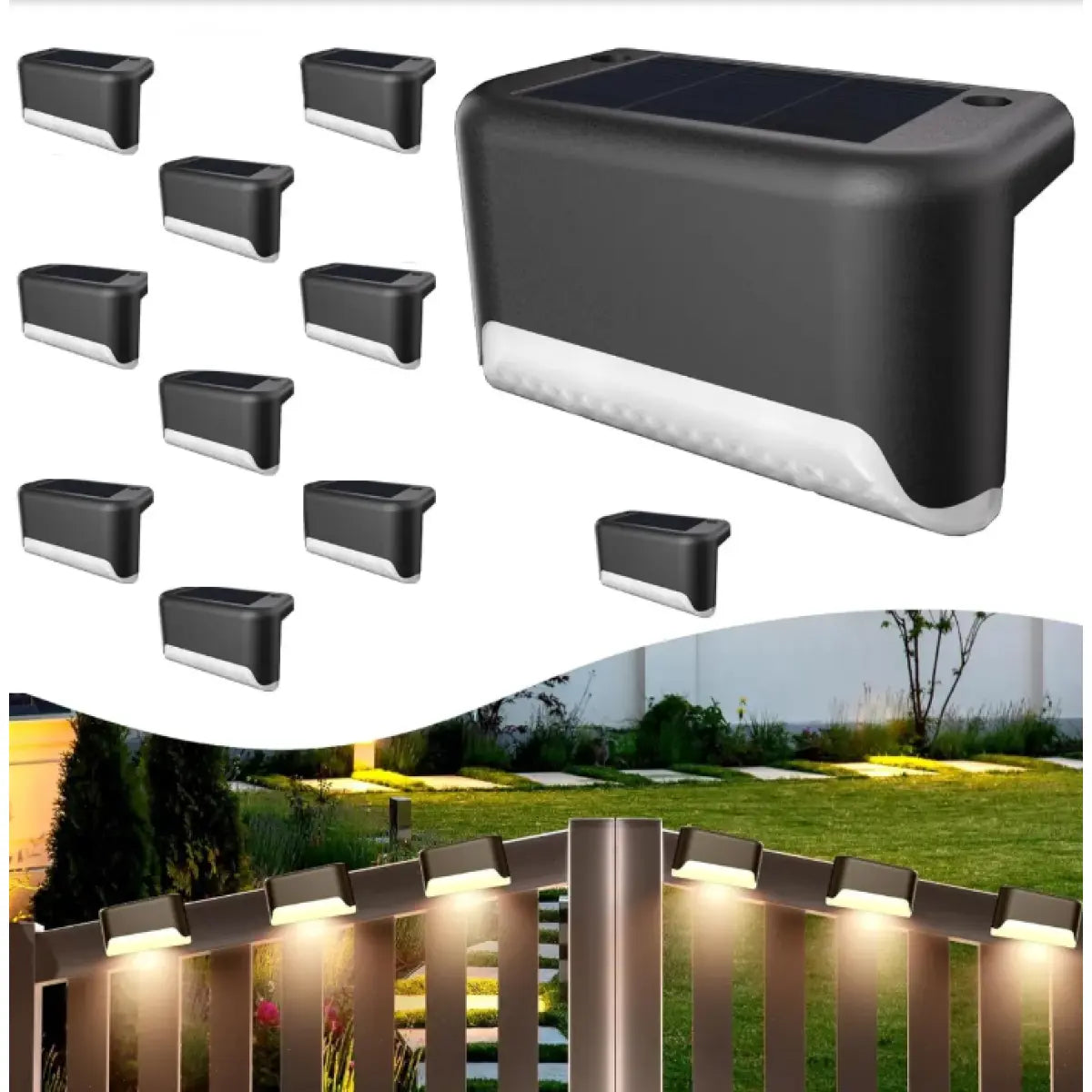 Luces solares de cubierta para exteriores, 10 luces solares