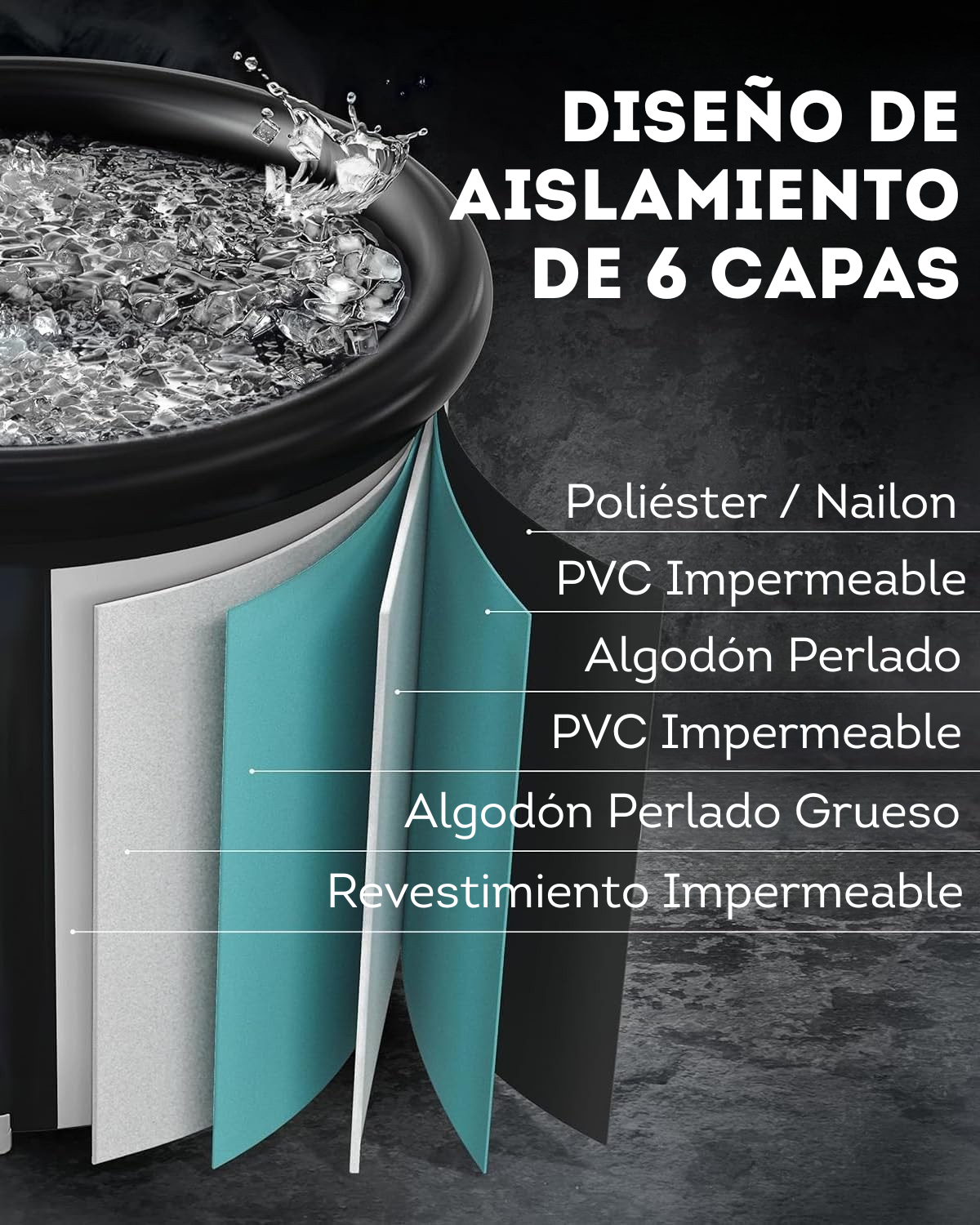 Bañera tina de inmersión fría 397.5 litros en hielo Budplay