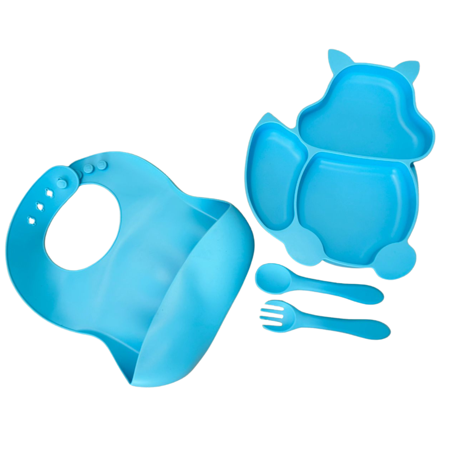 Kit vajilla para bebé azul de ardilla