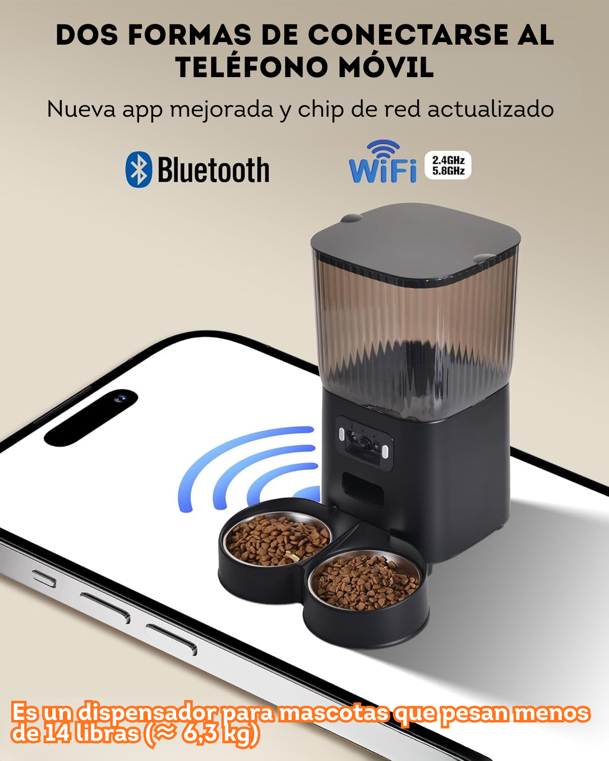 Comedero automatico 5 litros de 2 puestos con microfono y camara