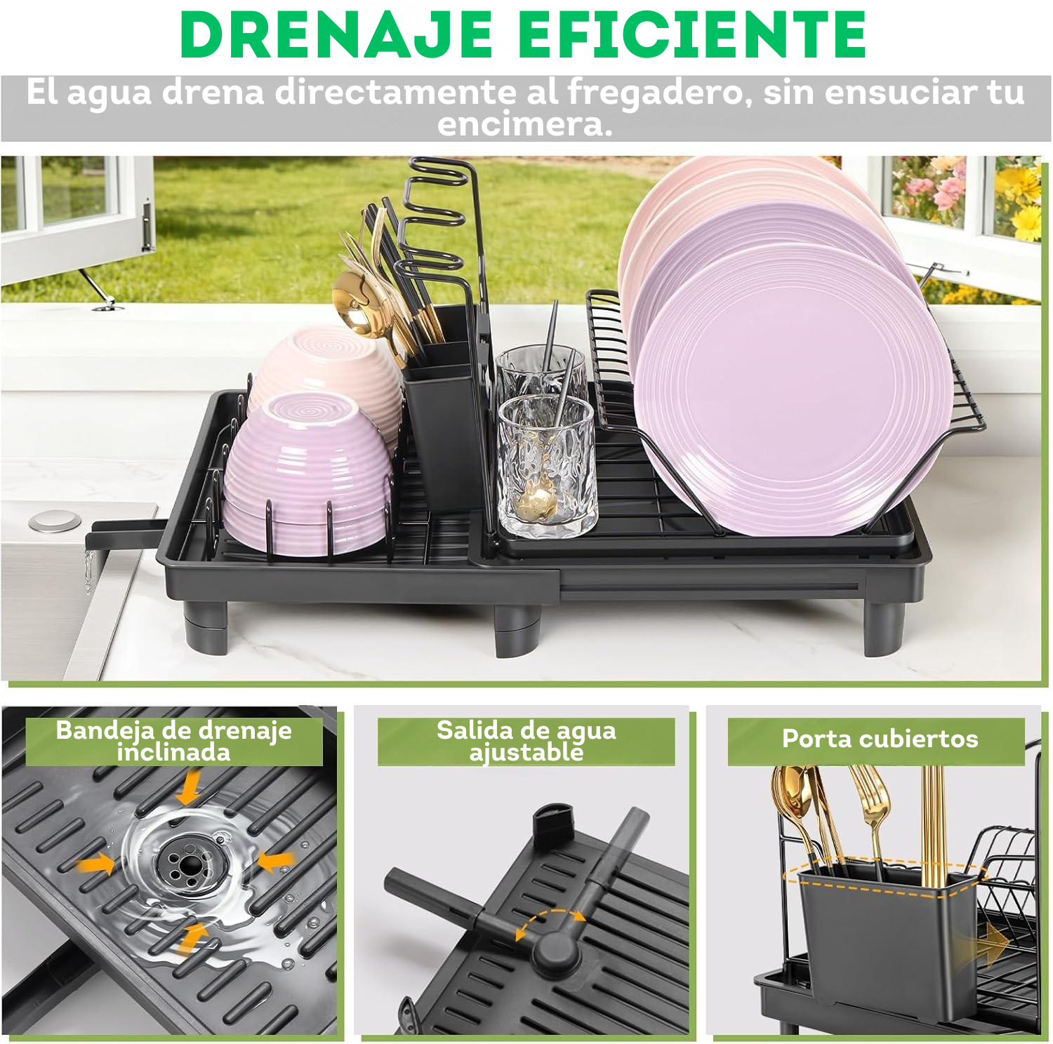 Escurridor de platos expandible