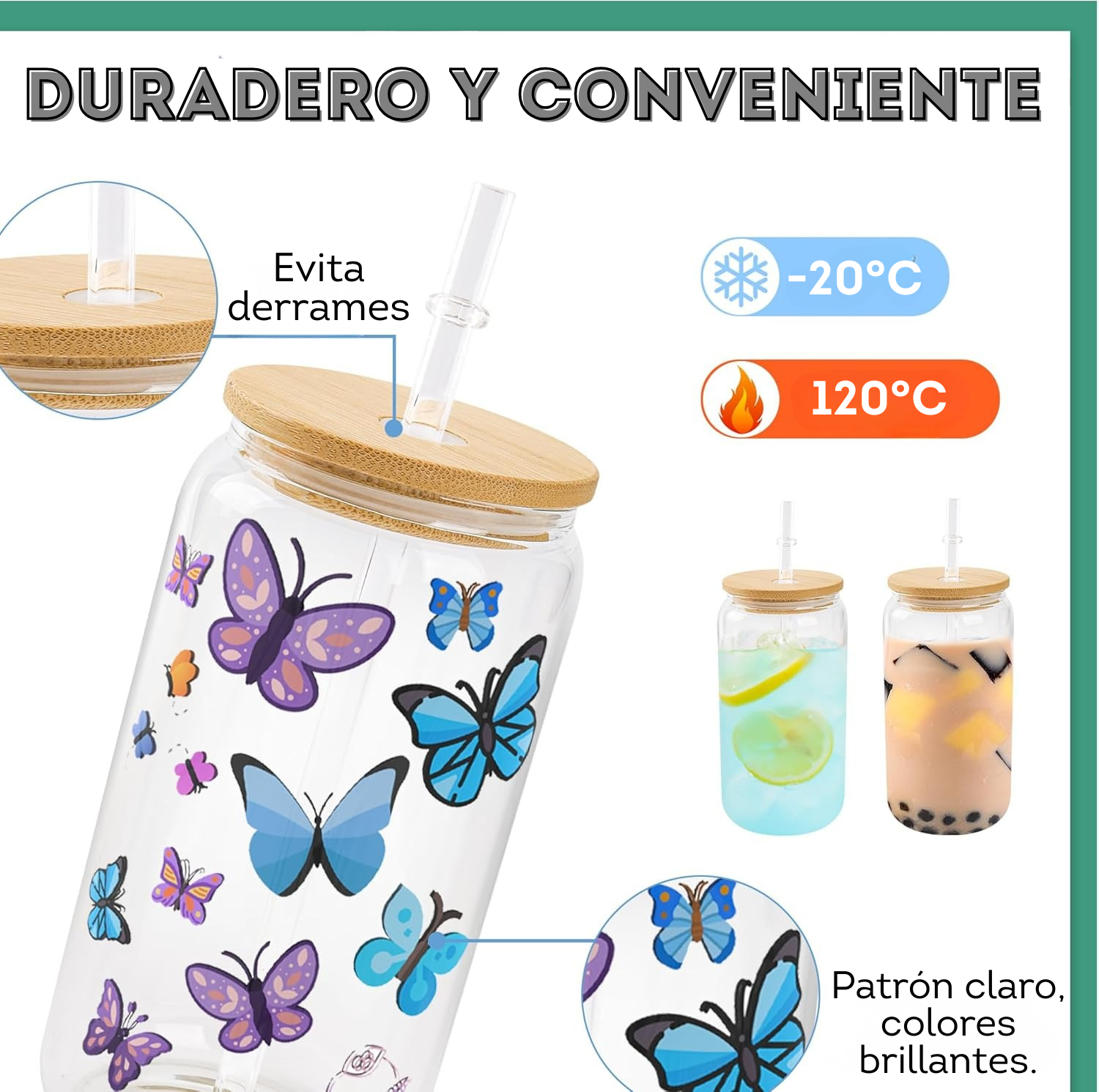 Paquete de 8 vasos de vidrio de sublimación en blanco con tapa de bambú 16 onzas - SOBREPEDIDO
