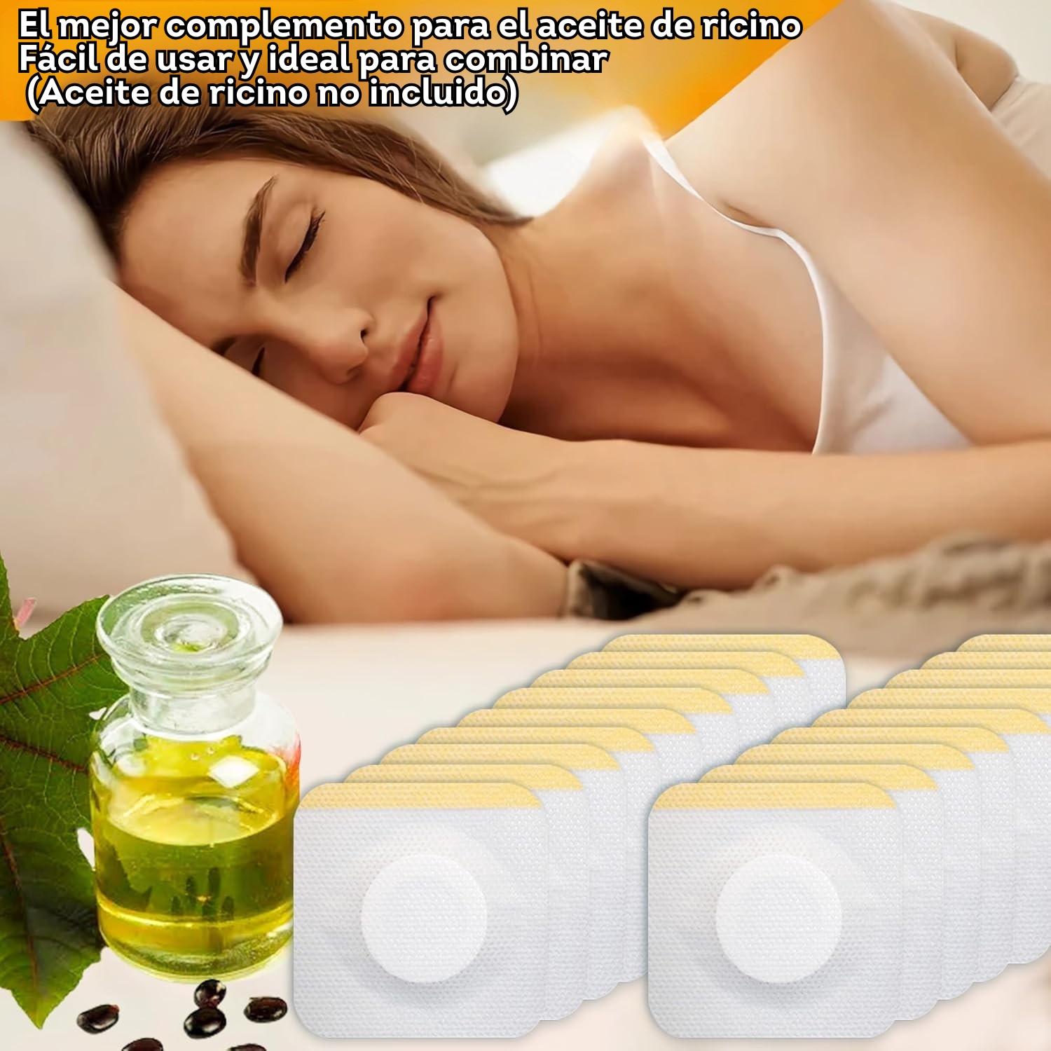 Parches de aceite de ricino para el ombligo x54