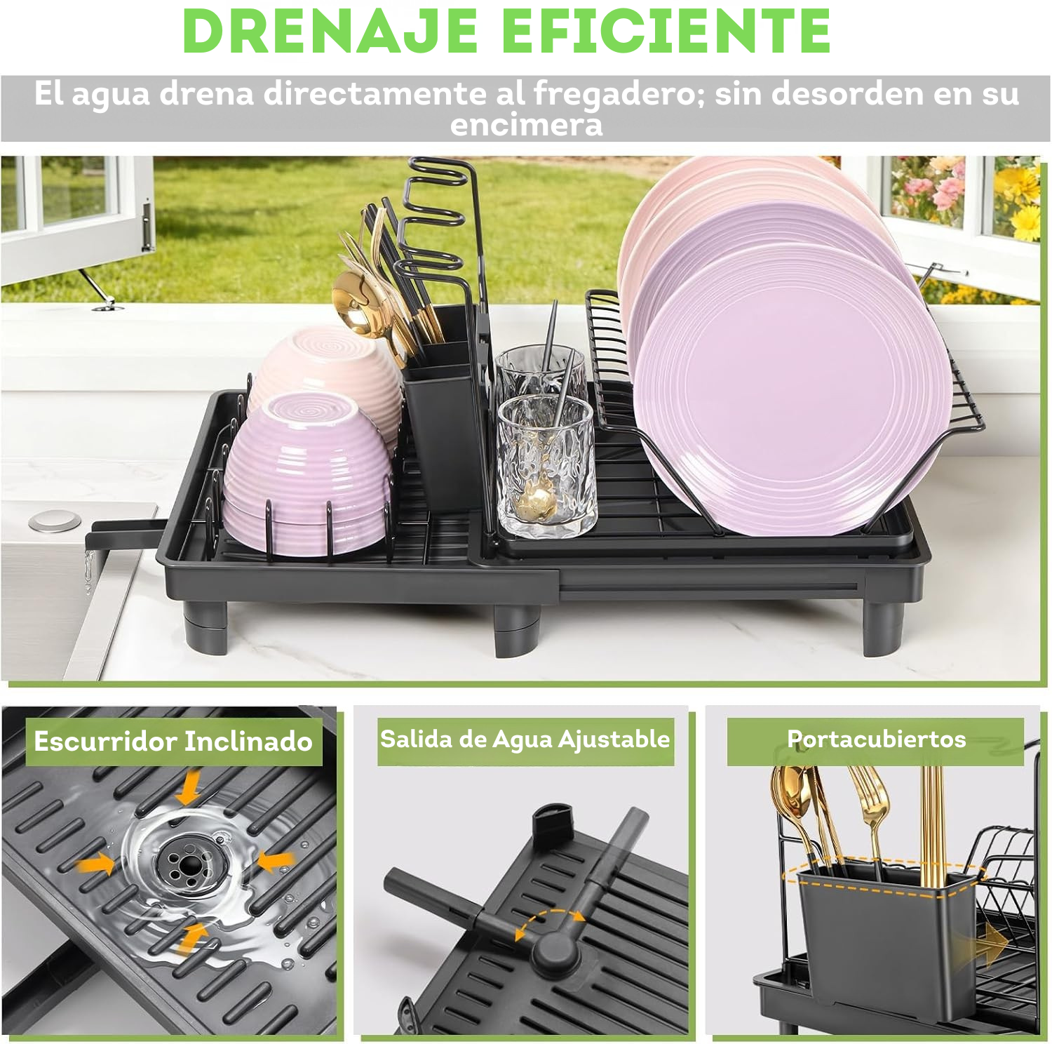 Escurridor de platos expandible