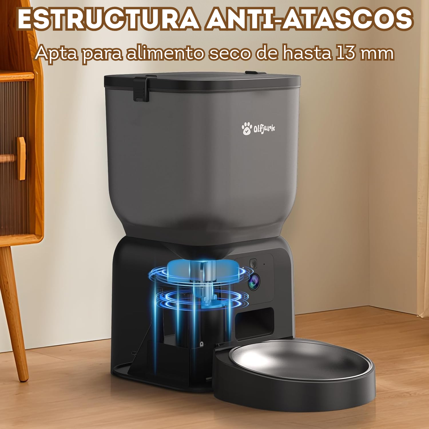 Comedero automatico 4 litros de 1 puestos con microfono y camara