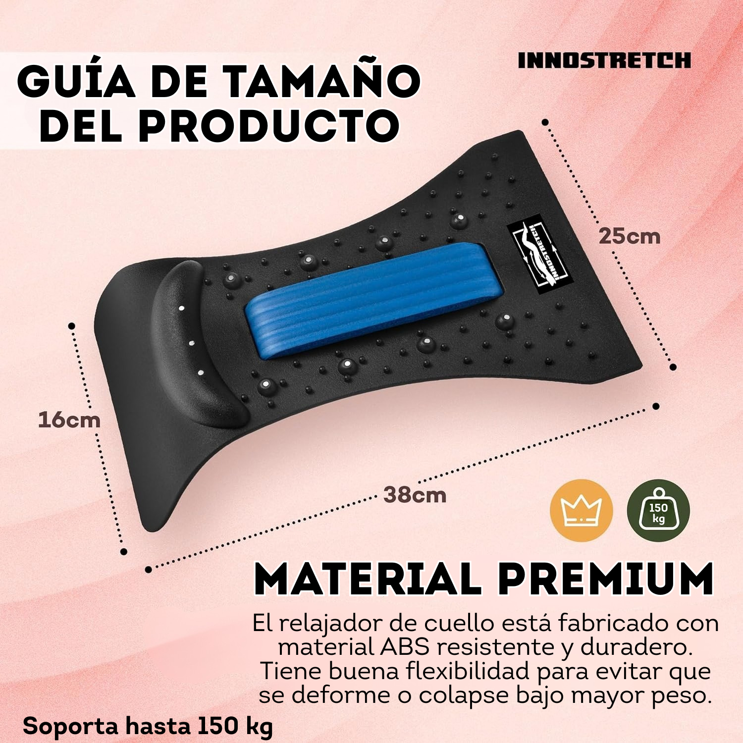 Camilla Espalda Dispositivo Estiramiento Lumbar Alivia Dolor Azul
