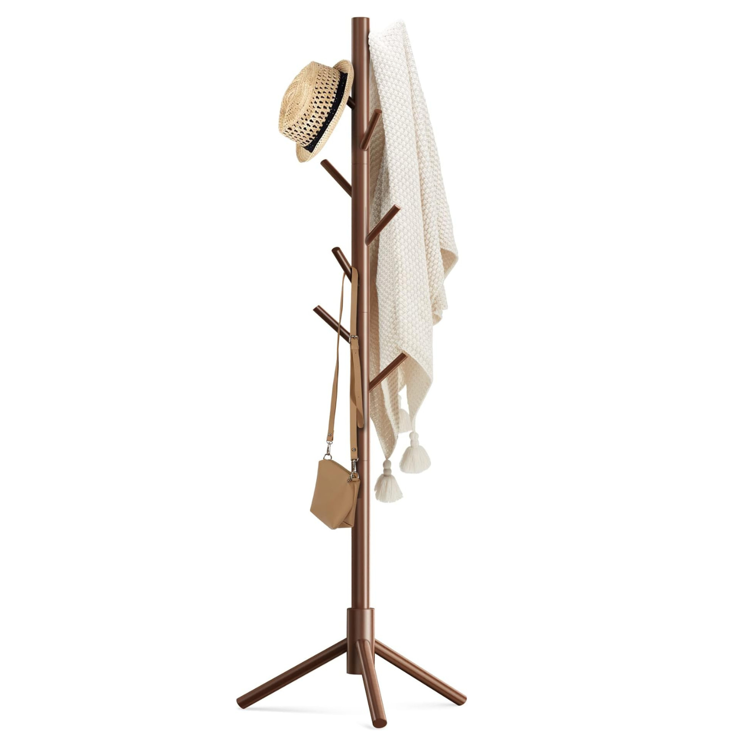 Perchero de madera con 8 ganchos
