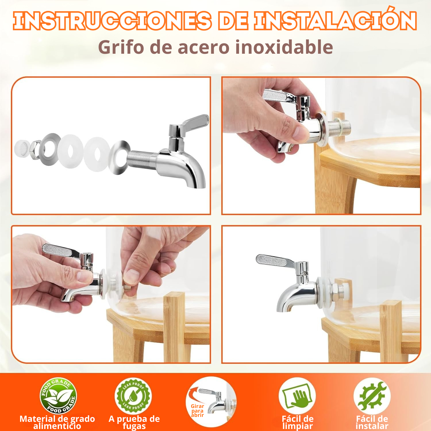 Juego de 2 dispensadores de bebidas en vidrio y madera