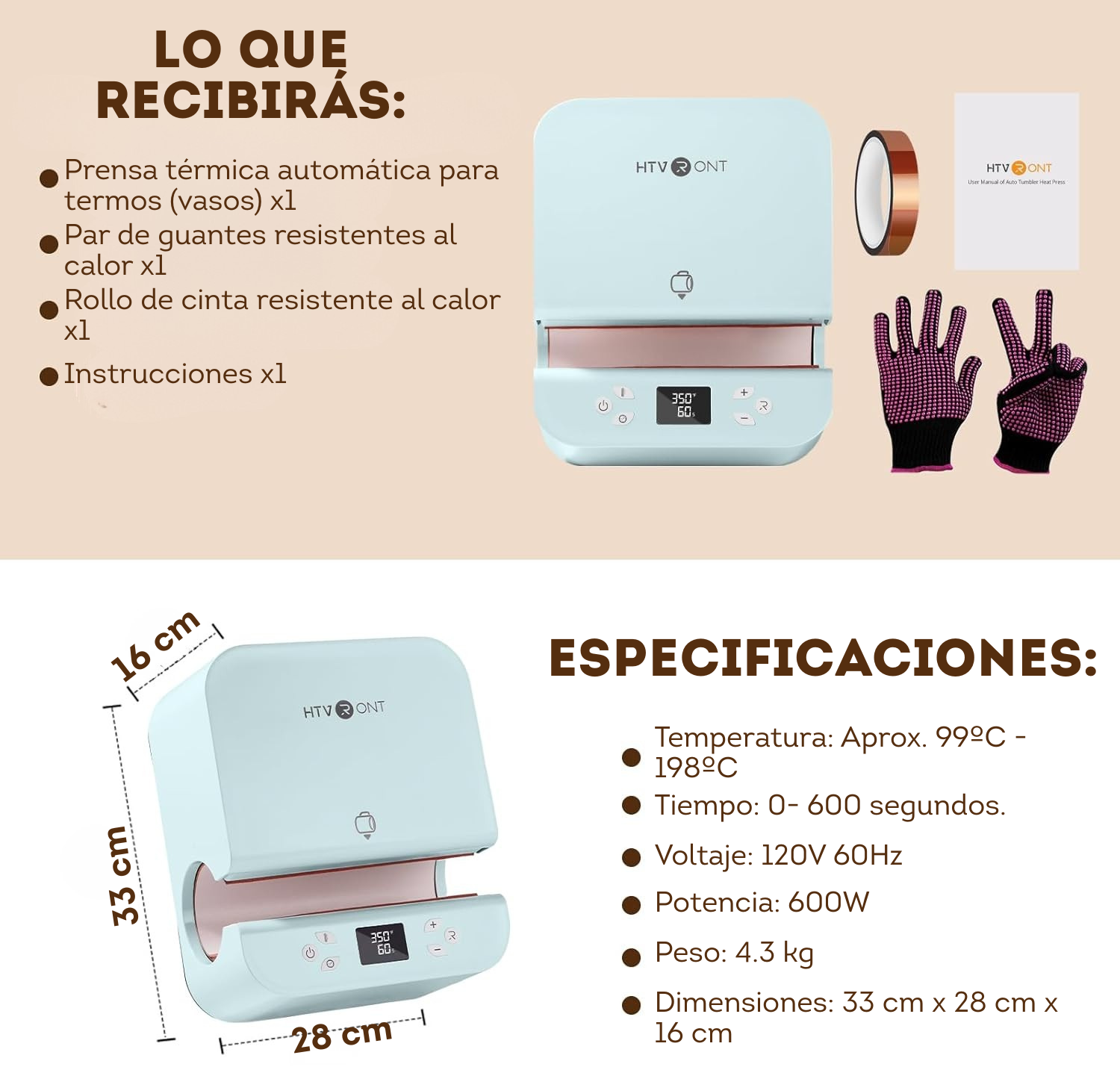 Máquina de Prensa Térmica para tazas, pocillos y termos Lila- SOBREPEDIDO