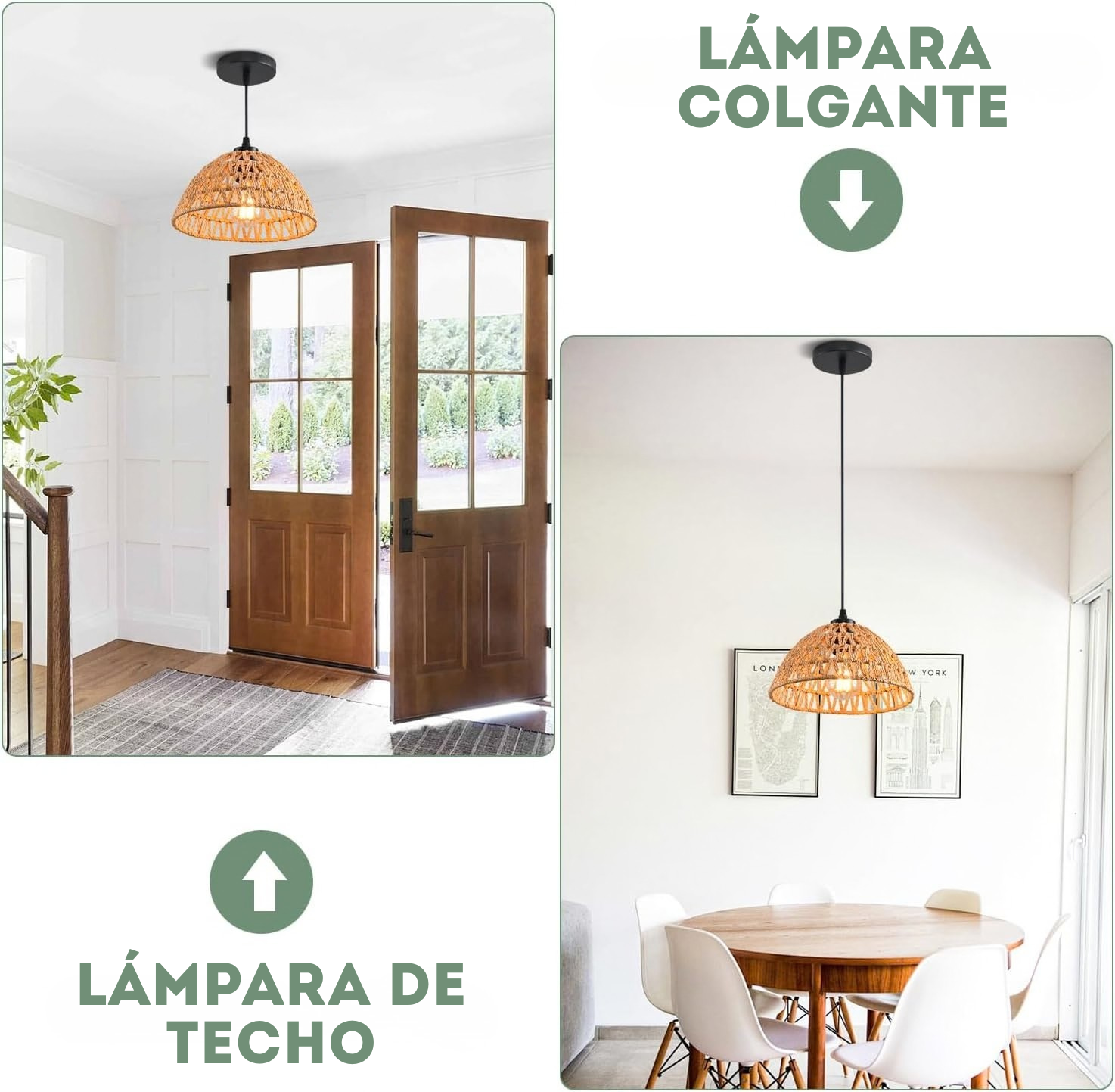 Set x3 de lamparas colgantes de techo