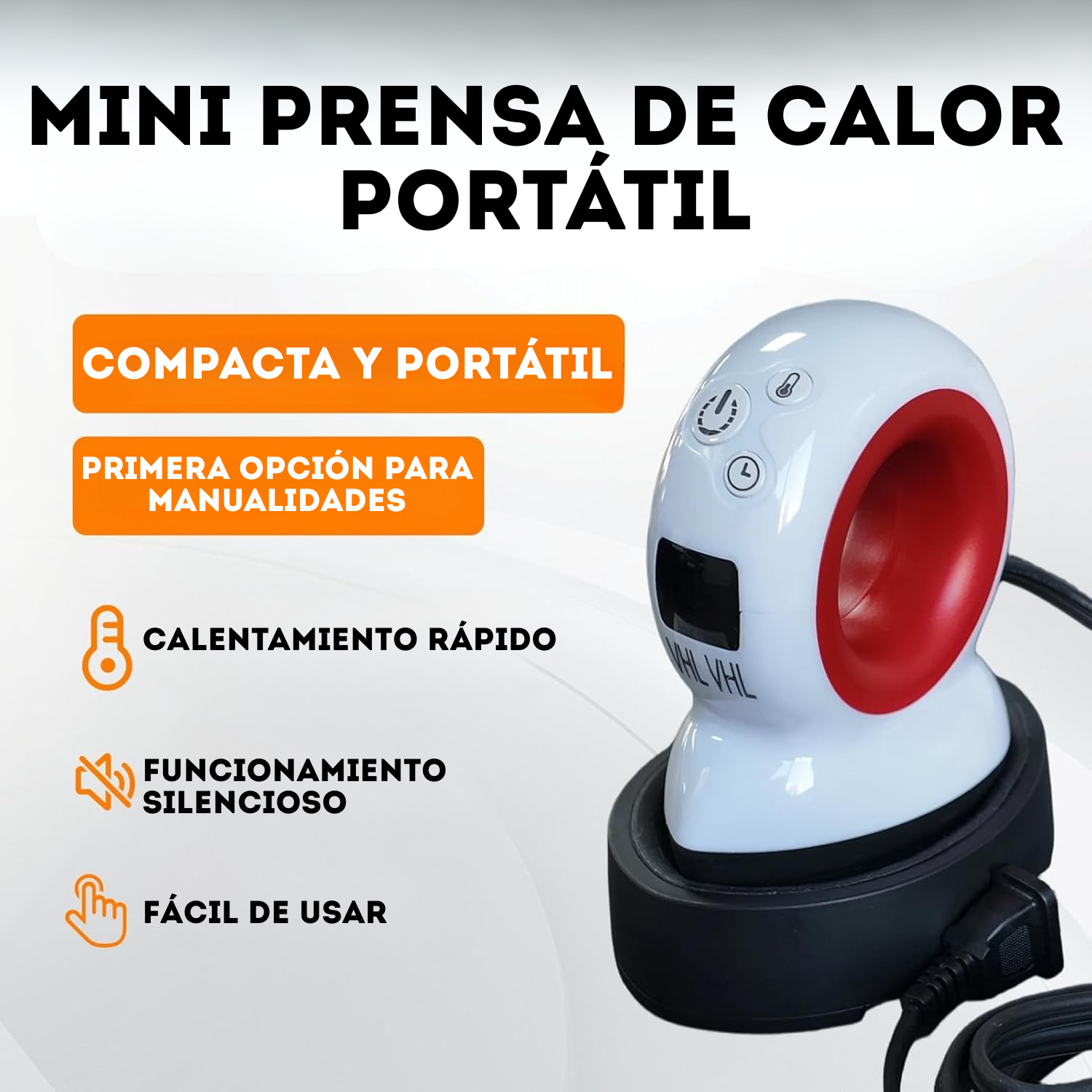 Mini de prensa de calor 4 Niveles de temperatura y temporizador
