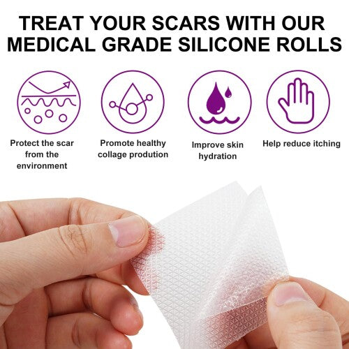Cinta de silicona de 1,5 metros para cicatrices transparente