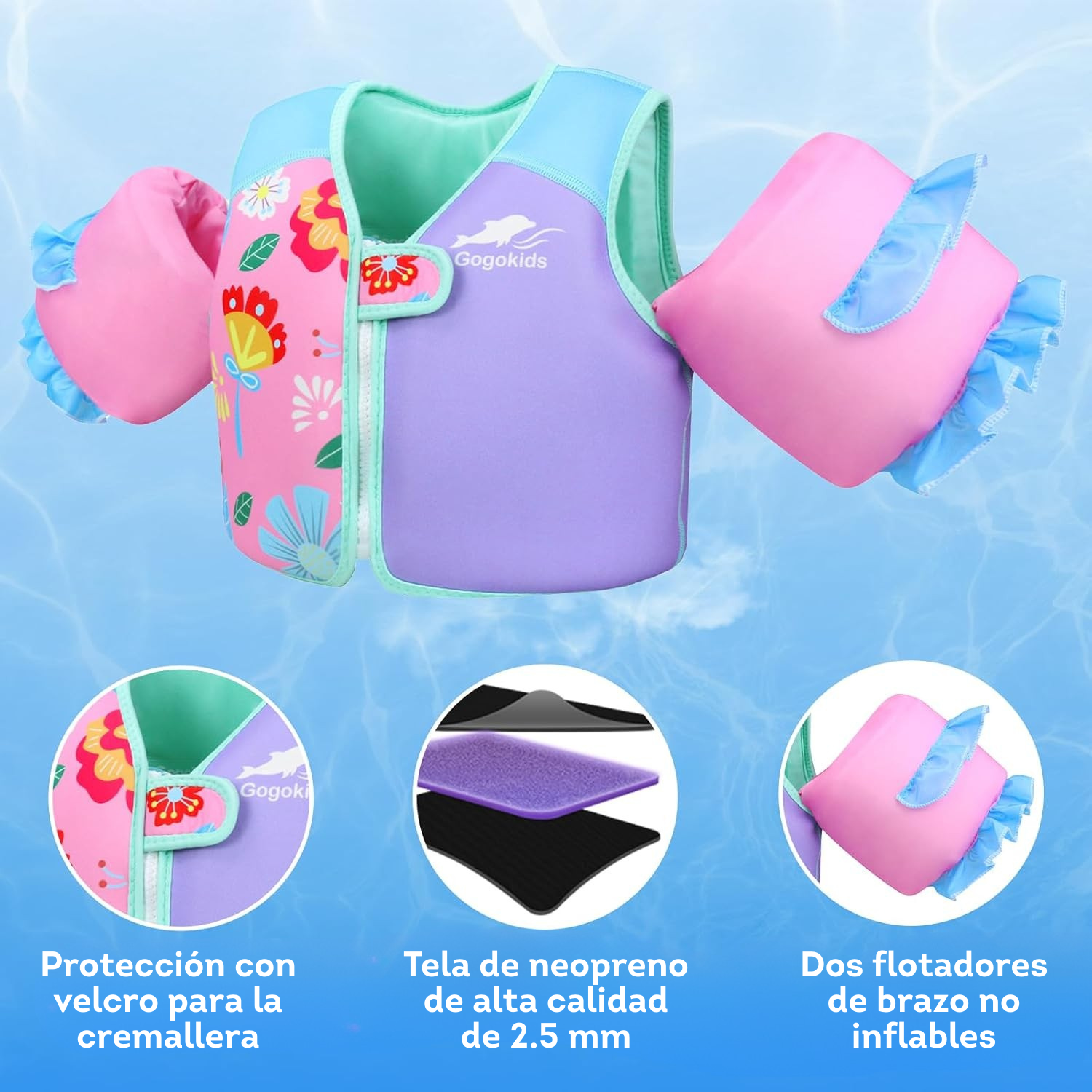 Chaleco de natación para niñas 2-3 años