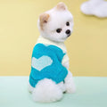 Sueter tejido para Mascotas talla L celeste