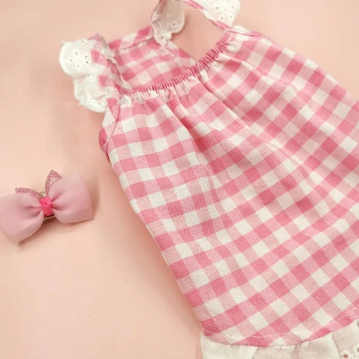 Vestido para Mascotas (Rosa-Cuadros)