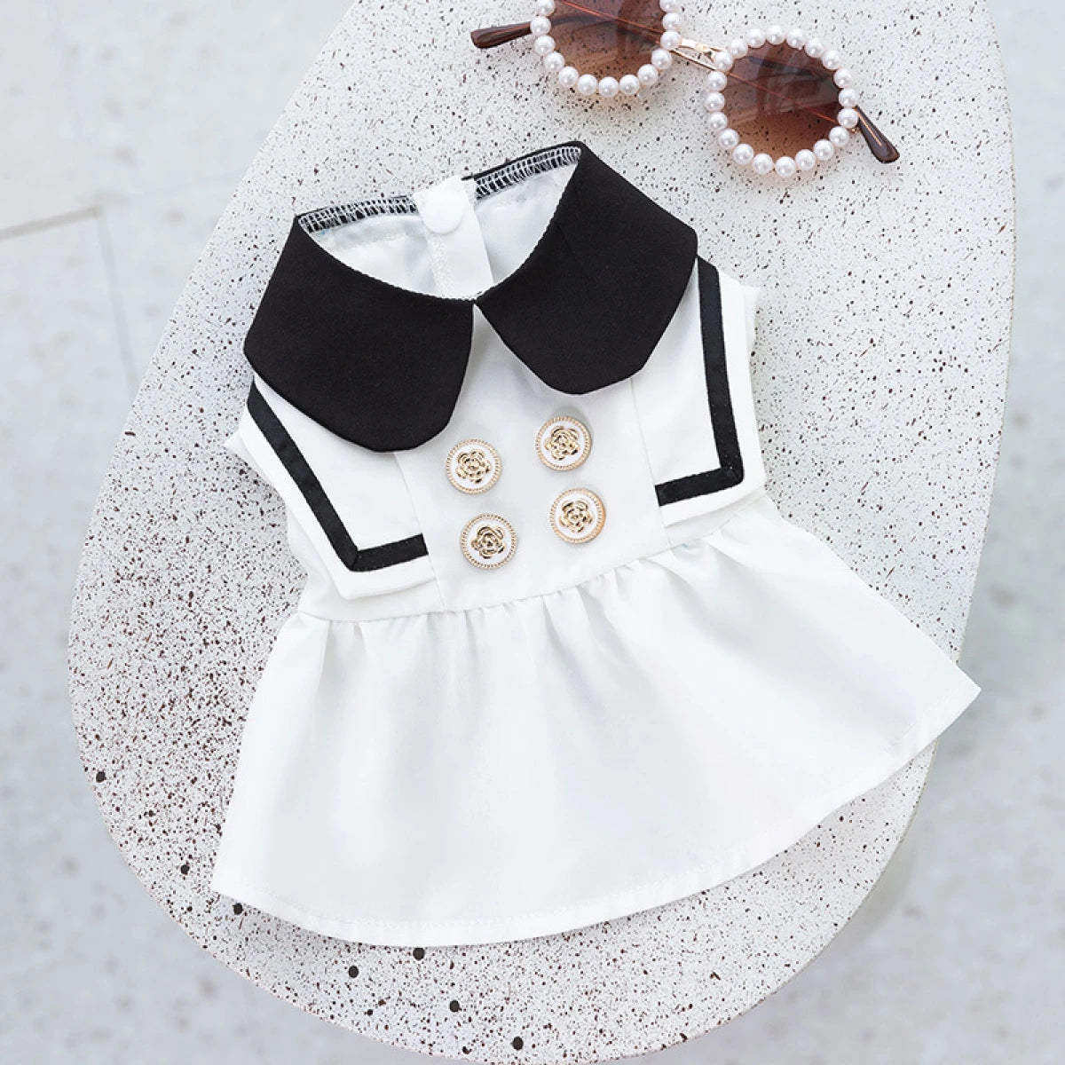 Vestido para Mascotas (Marinero Blanco)