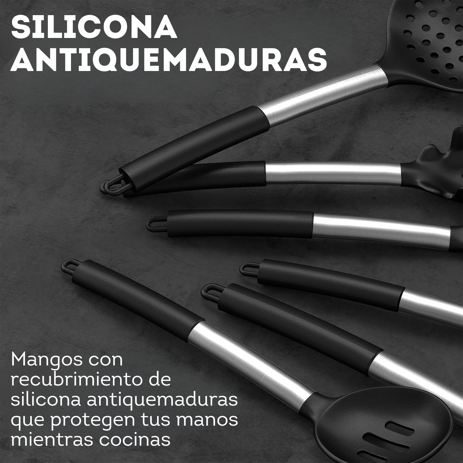 Juego de utensilios de 26 piezas color negro