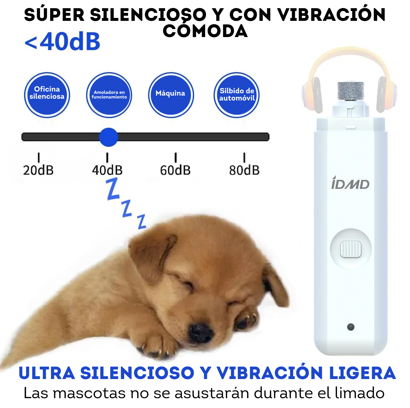 Lima de uñas para mascotas blanca