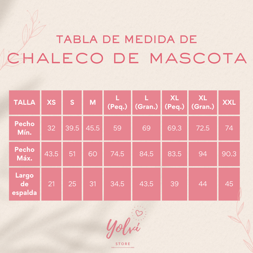 Chaleco mascotas talla XXL color naranja